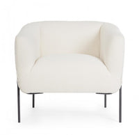 Poltrona Claudine bianco bouclé 78x74x73