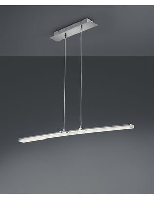 Sospensione Moderna Spread Led Dimmerabile Cromo L140 cm Trio Lighting