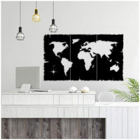 Quadro decorazione murale mappa nera cm cm 125x73 h (MT1924241) EFFEZ