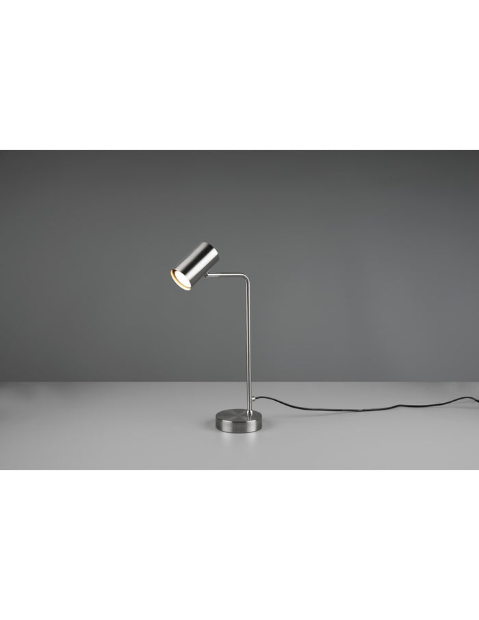 Lampada Da Tavolo Marley Nichel Spot Cilindro H45 Trio Lighting