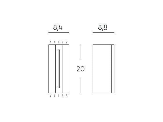 Applique 8W+4W Led 4000K  linea vision  grafite