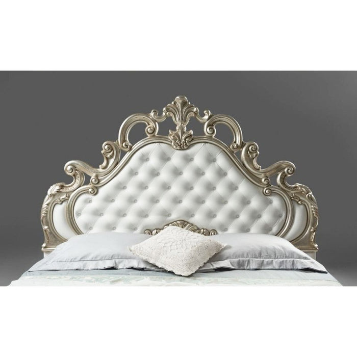 Letto matrimoniale barocco bianco contenitore Aleksandra