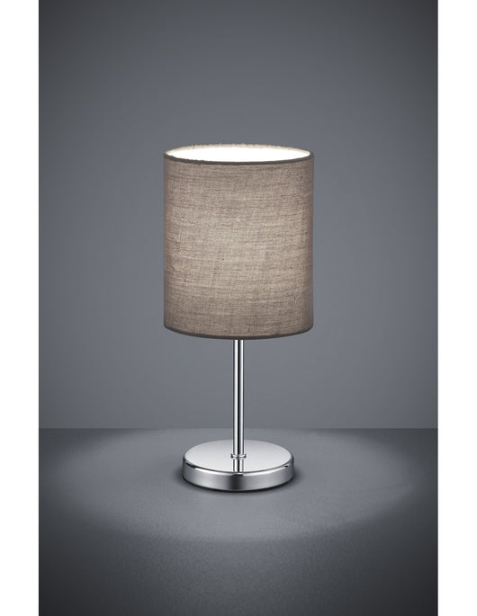 Lampada da Tavolo Jerry Cromo Paralume Grigio Ø13 cm Trio Lighting