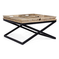 Tavolino Tray con vassoio 90x90 cm