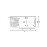 Lavello Appoggio In Acciaio Mod. La01 Cm 120X50