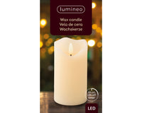 Candela LED a Stoppino Ondulato in Cera Stabile per Uso Interno H 13 x Ø 7 cm