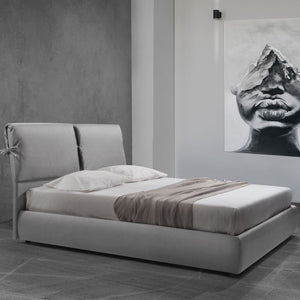 Letto matrimoniale contenitore Fiocco tessuto grigio EFFEZ