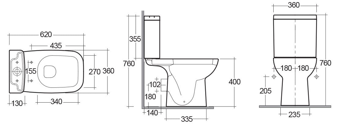 Vaso monoblocco originale con scarico a muro