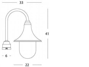 Testa-palo in termoplastico trasparente, diametro 60mm, altezza max lampada 150mm, IP43 nero