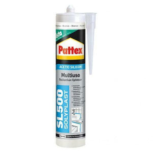 Sigillante trasparente multiuso in silicone acetico Solyplast da 300 ml,- Pattex.