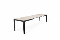 Tavolo allungabile cemento bianco-nero 80 cm x 130- 290 cm H. 76 cm