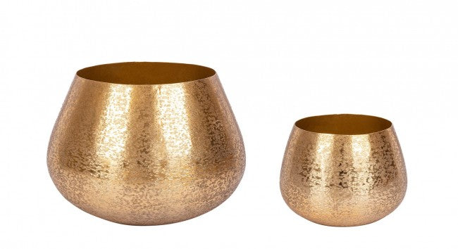 Set 2 porta vaso oro in alluminio stile industriale