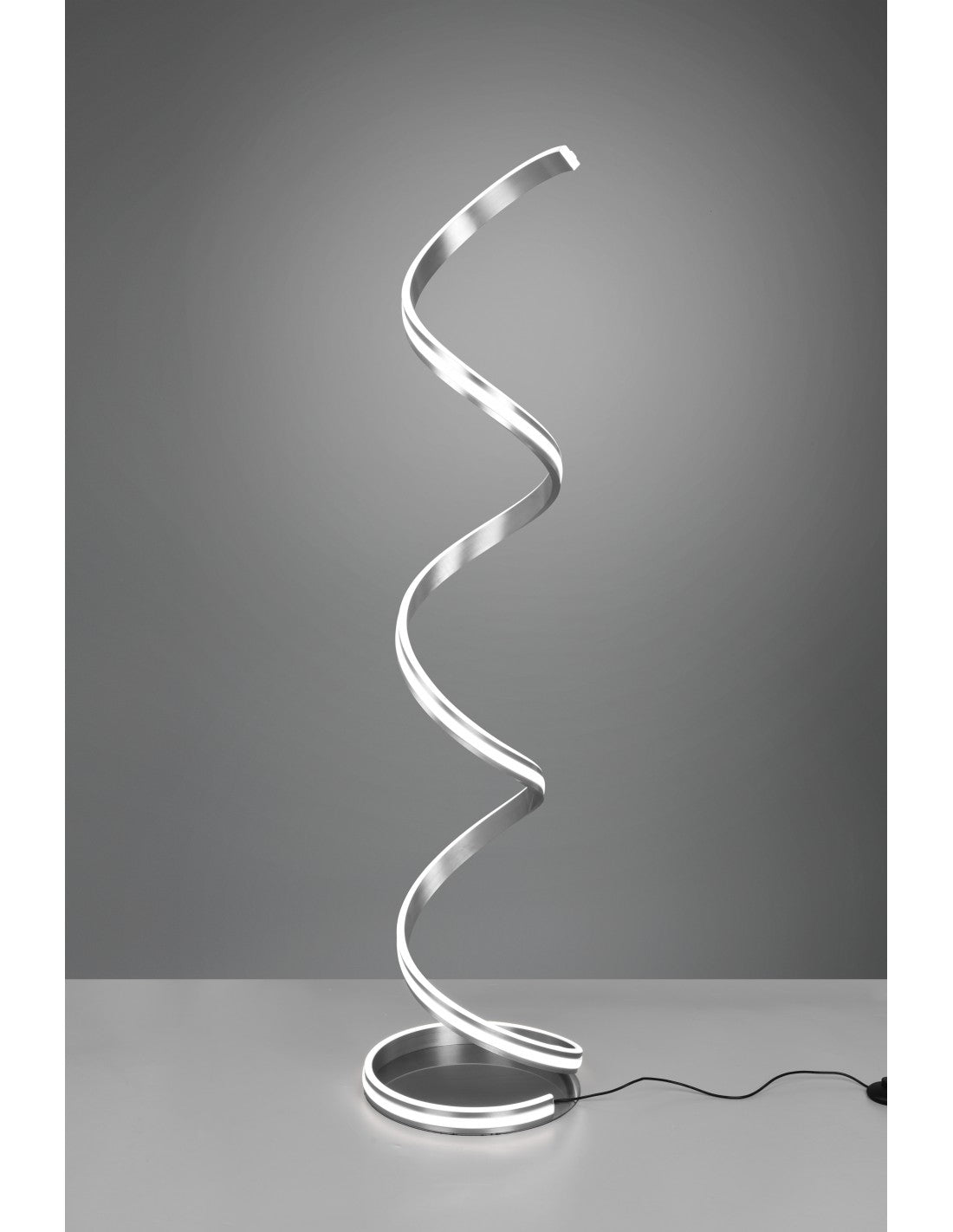 Lampada Da Terra Moderna Yara Spirale Nichel Led Dimmer Trio Lighting