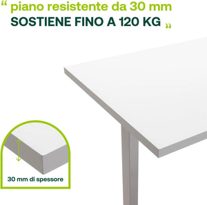 Scrivania Regolabile in Altezza Motore e Display 150x69 cm Bianco Laccato