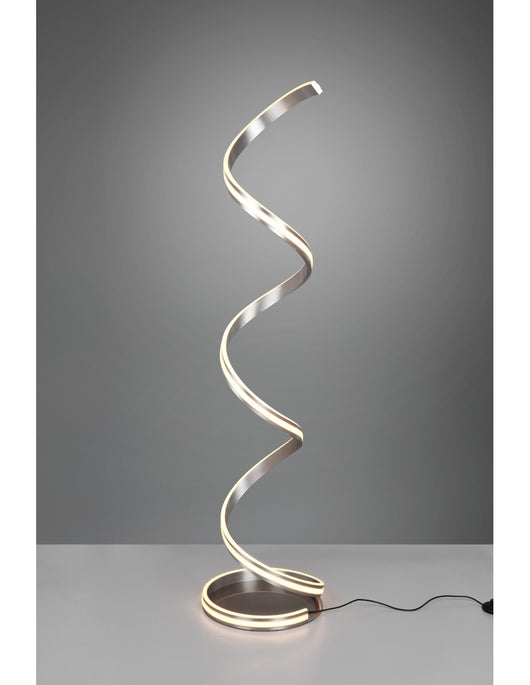 Lampada Da Terra Moderna Yara Spirale Nichel Led Dimmer Trio Lighting