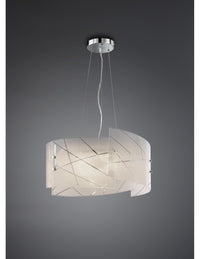 Sospensione Sandrina Vetro Graniglia Bianco 3xE27 Ø50 cm Trio Lighting