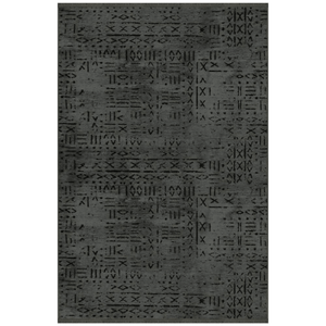 Tappeto ciniglia antiscivolo Vadi antracite decorazione geometrica 160x230 EFFEZ