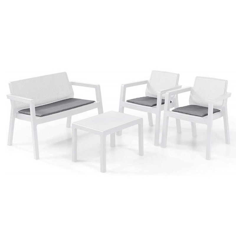 Set salotto da esterno Emily Lounge bianco Keter