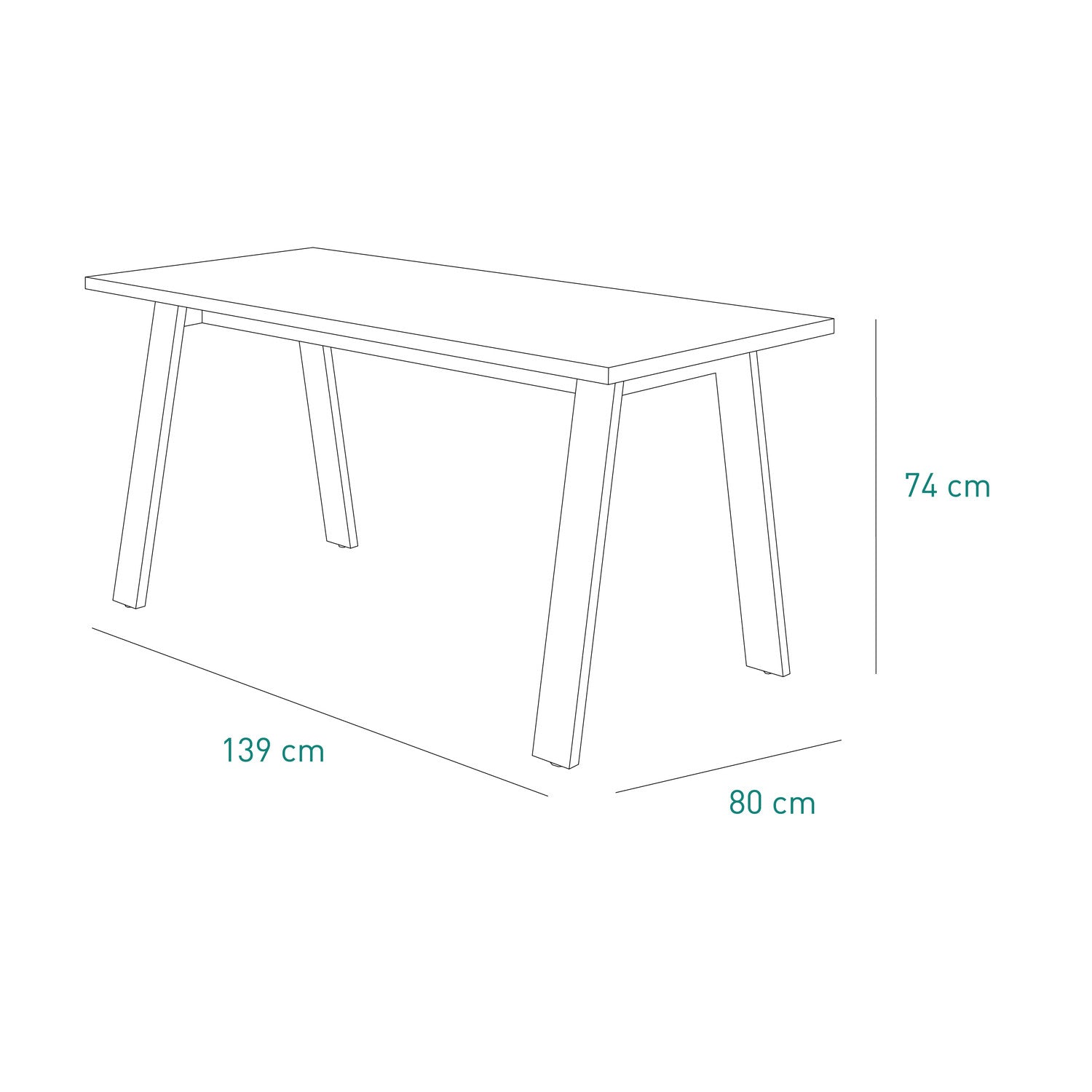 Tavolo fisso LaFabrica da 6 posti - 74.70x139.10x80 cm