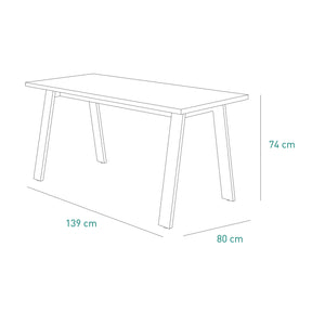 Tavolo fisso LaFabrica da 6 posti - 74.70x139.10x80 cm