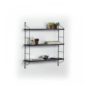 Libreria a muro 3 ripiani Neelix   nero cm 60 x 15 x 68 h