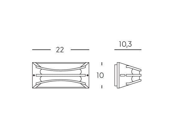 Applique 10W Led 4000K  linea bra  bianco