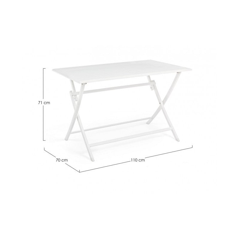 Tavolo per esterno in alluminio Bianco ELIN 110x70x h71 cm