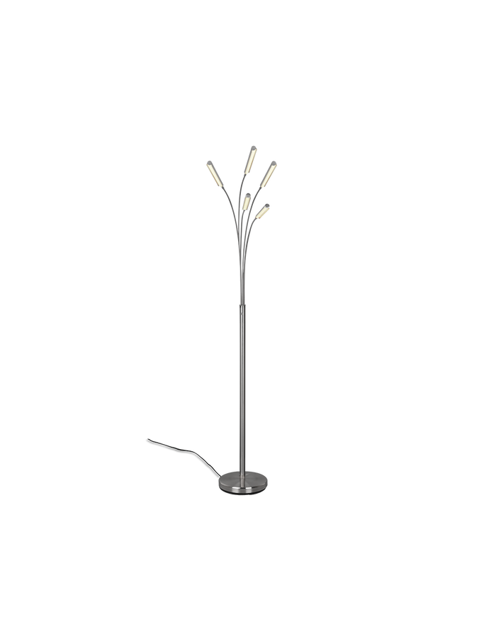 Piantana Reed 5 Archi Led Nichel Opaco H195 cm Trio Lighting