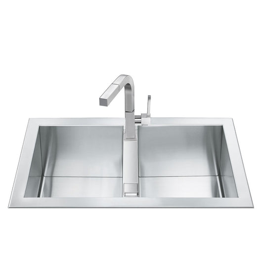 Lavello incasso 86x50 cm 2 vasche inox