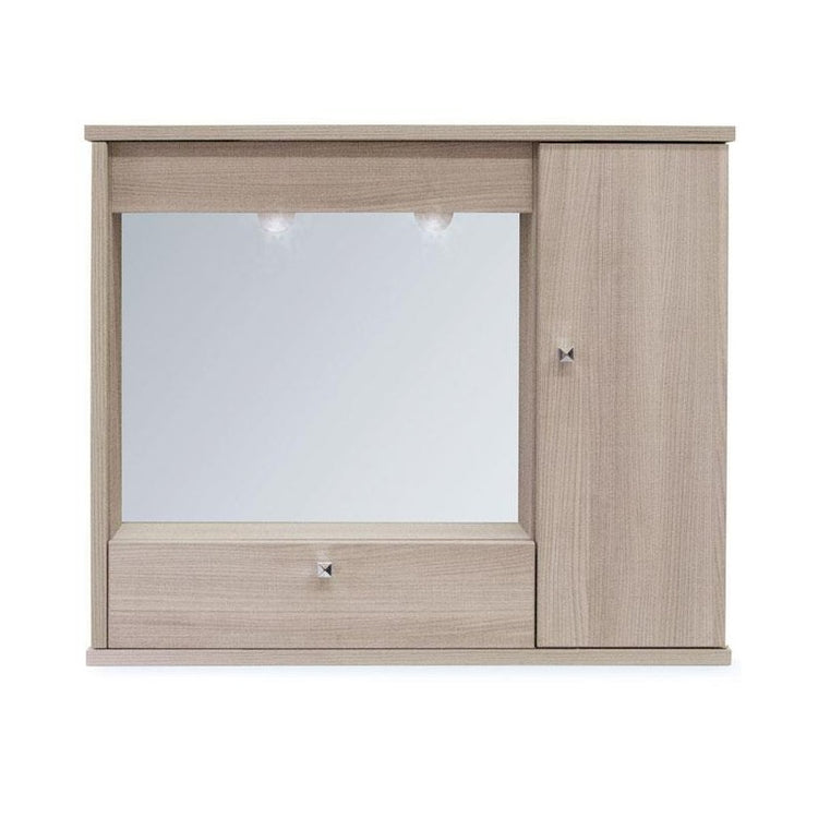 Specchiera bagno mobile arredo moderno 1 anta con ribalta  olmo h.61x73x14