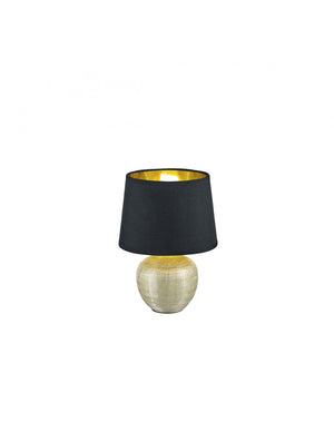 Lumetto Moderno Ceramica Oro Paralume Nero Luxor Ø18 cm Trio Lighting