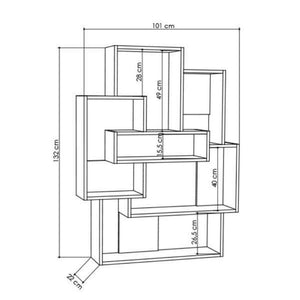 Libreria Barce bianco antracite 101x22x132h