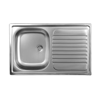 Lavello cucina vasca acciaio inox da incasso gocciolatoio dx 50x79 cm(N273DX35) EFFEZ