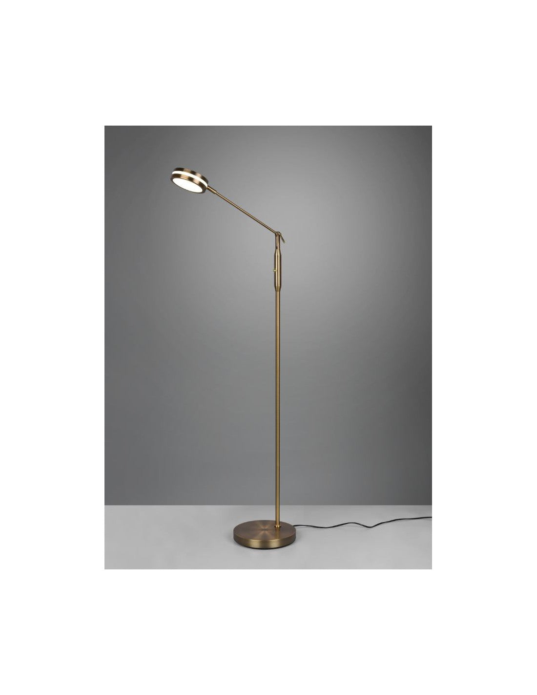 Piantana Touch Led Disco Orientabile Franklin Ottone Invecchiato Trio Lighting