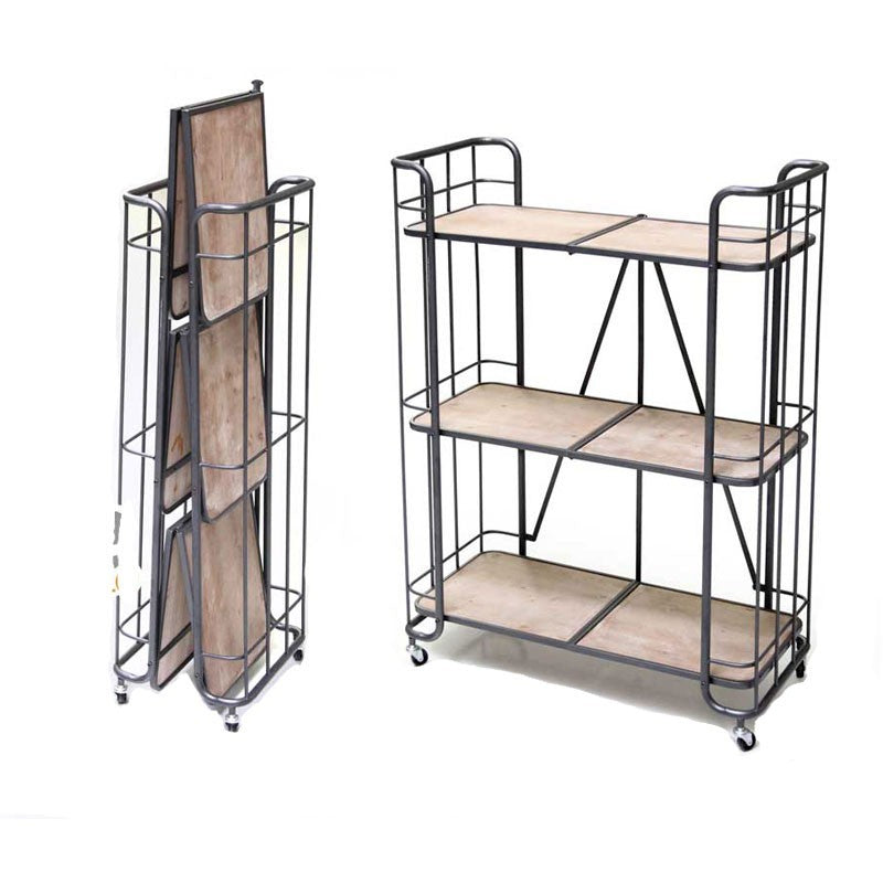 Scaffale libreria 3 mensole dotato di ruote 80x40xh116 cm