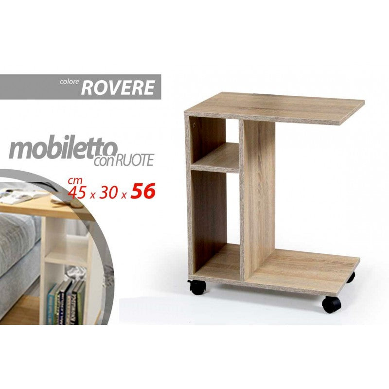 Servetto divano letto  portariviste portavivande rovere cm 45 x 30 x 56 h