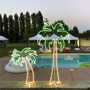 Neon bifacciale 120xH200 cm bianco e verde