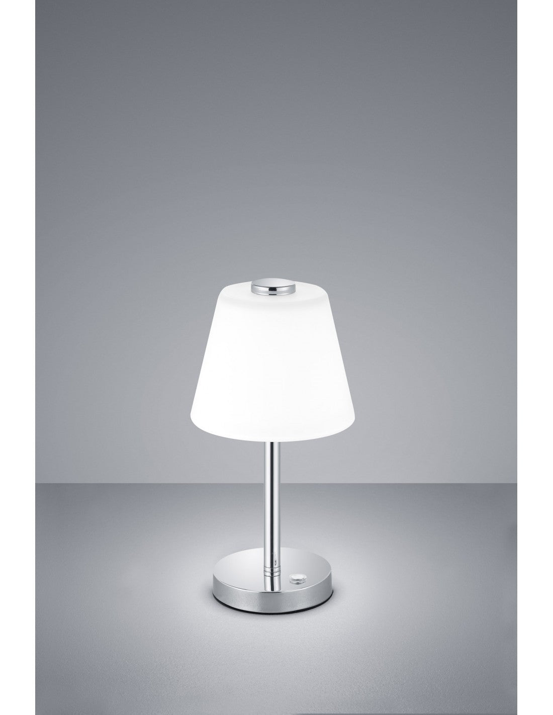 Lampada Da Tavolo Led Touch Emerald Cromo E Vetro Bianco Ø15 cm Trio Lighting