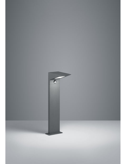 Paletto Da Esterno Led Alluminio Antracite IP54 Con Sensore Movimento Nelson Trio Lighting