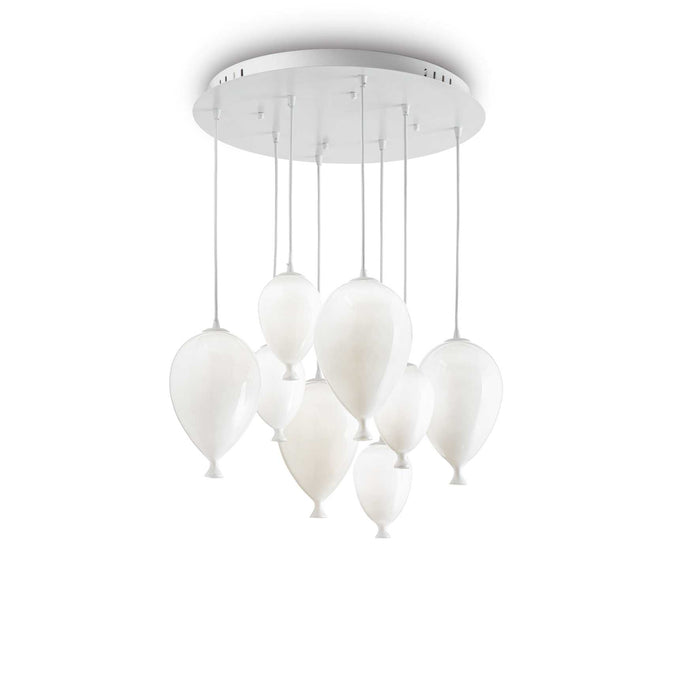 Lampada sospensione Clown SP8 bianco - D500xH490-1030mm