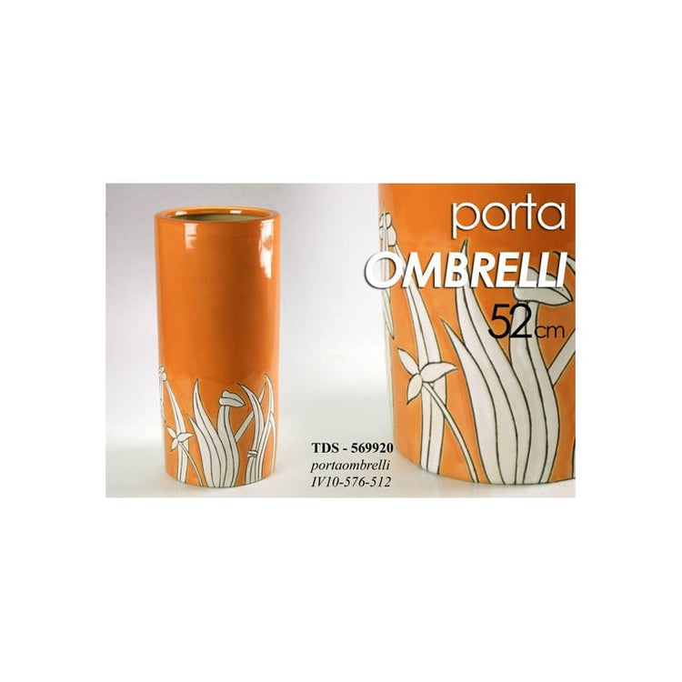 Portaombrelli arancione in ceramica salvaspazio cm 52 h