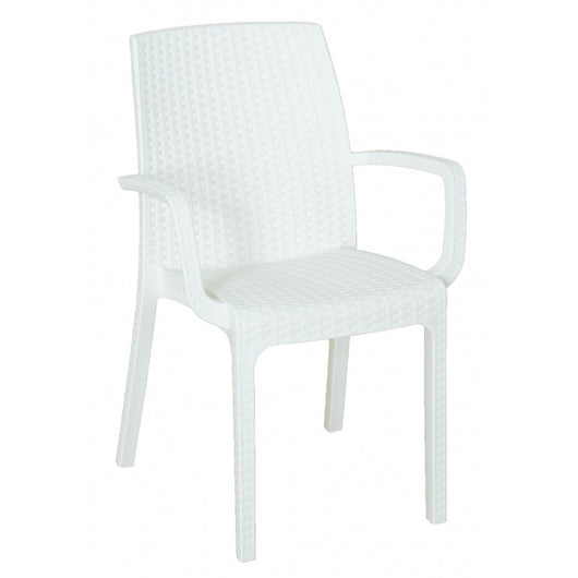 Poltrona da esterno bianco con braccioli  cm 57 x 59 x 86h