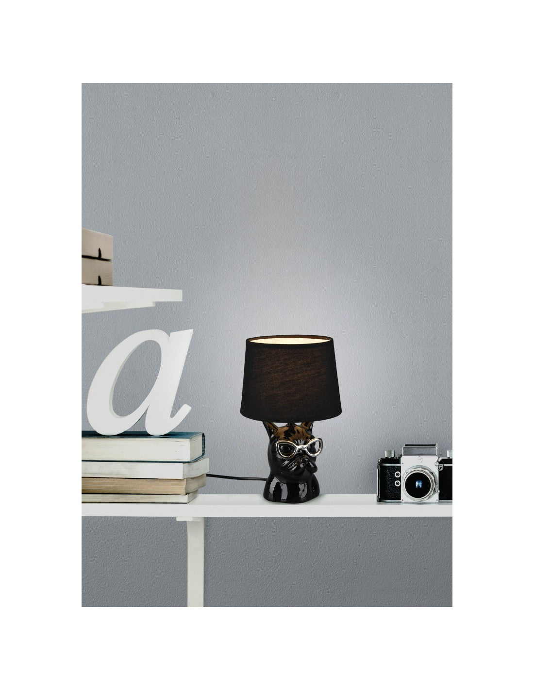 Lampada Da Tavolo Dosy Ceramica Nero Ø18 cm Trio Lighting