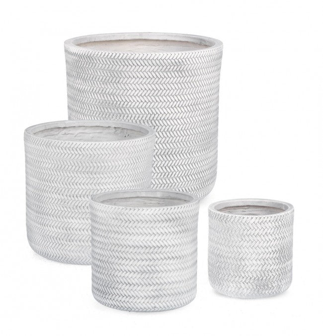 Set4 P.Vaso Tressage Cil Bianco