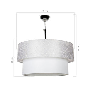 Lampada a sospensione Polo MDL2749 in tessuto grigio EFFEZ