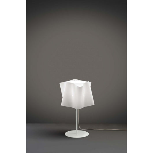 Lampada da tavolo con base e stelo metallo FOLIO paralume Bianco diametro 25x h37 cm