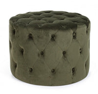 Pouf vintage verde velluto cm 60 x 42 h