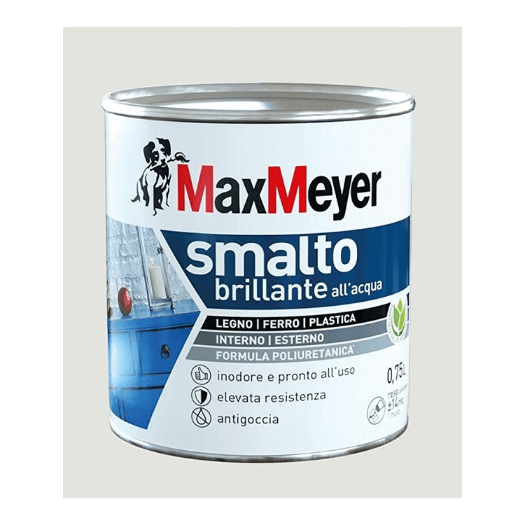 Smalto Brillante A Acqua Colore Bianco Ghiaccio 0,75Lt