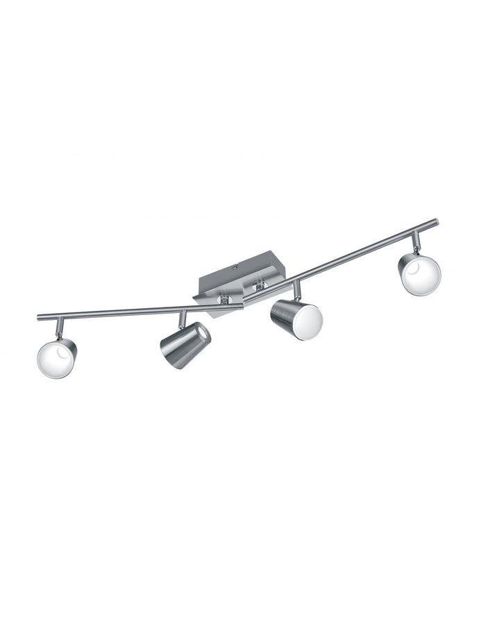 Faretto Da Soffitto 4 Luci Orientabile Narcos Nichel Trio Lighting