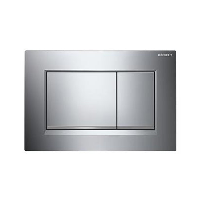 Placca di copertura 2 tasti "Sigma 30" Geberit - Bianco con bordo inferiore cromo